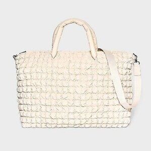 ~Athleisure Soft Puff Weekender Travel Bag - A New Day Off-White~NEW!~